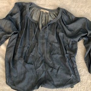 The Loft brand Chambray, peasant blouse
